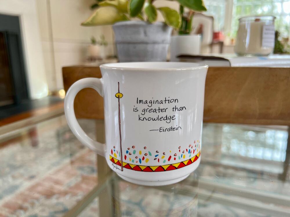 Vintage Einstein Imagination Quote Mug Japan Novelty Ceramic Coffee Tea Cup